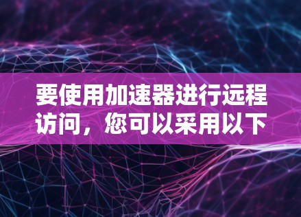 要使用加速器进行远程访问，您可以采用以下几种方法